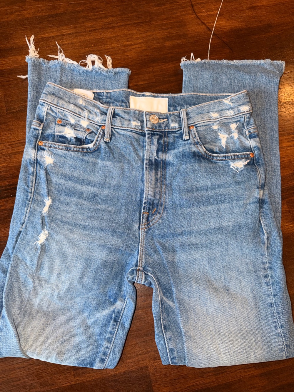 Mother Superior The Insider Crop Step Fray Jeans Women Holy Melancholy Size 28 - Picture 4 of 8